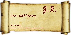 Zai Róbert névjegykártya
